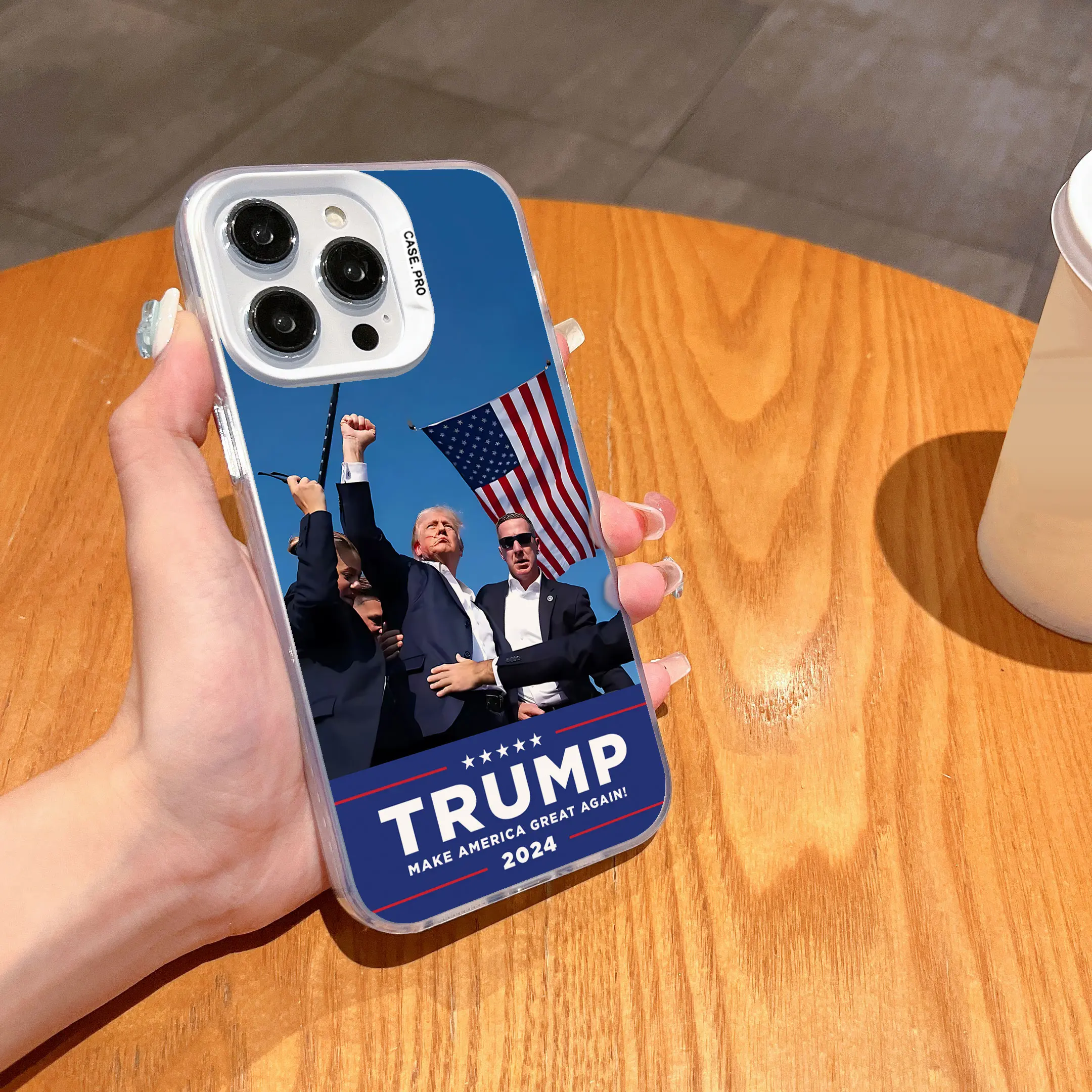 Salute Donald Trump 2024 Ace Phone Case For iPhone 16 15 14 13 12 11 Pro Max X XR XSMAX 8 7 Plus Matte Shockproof Back Cover