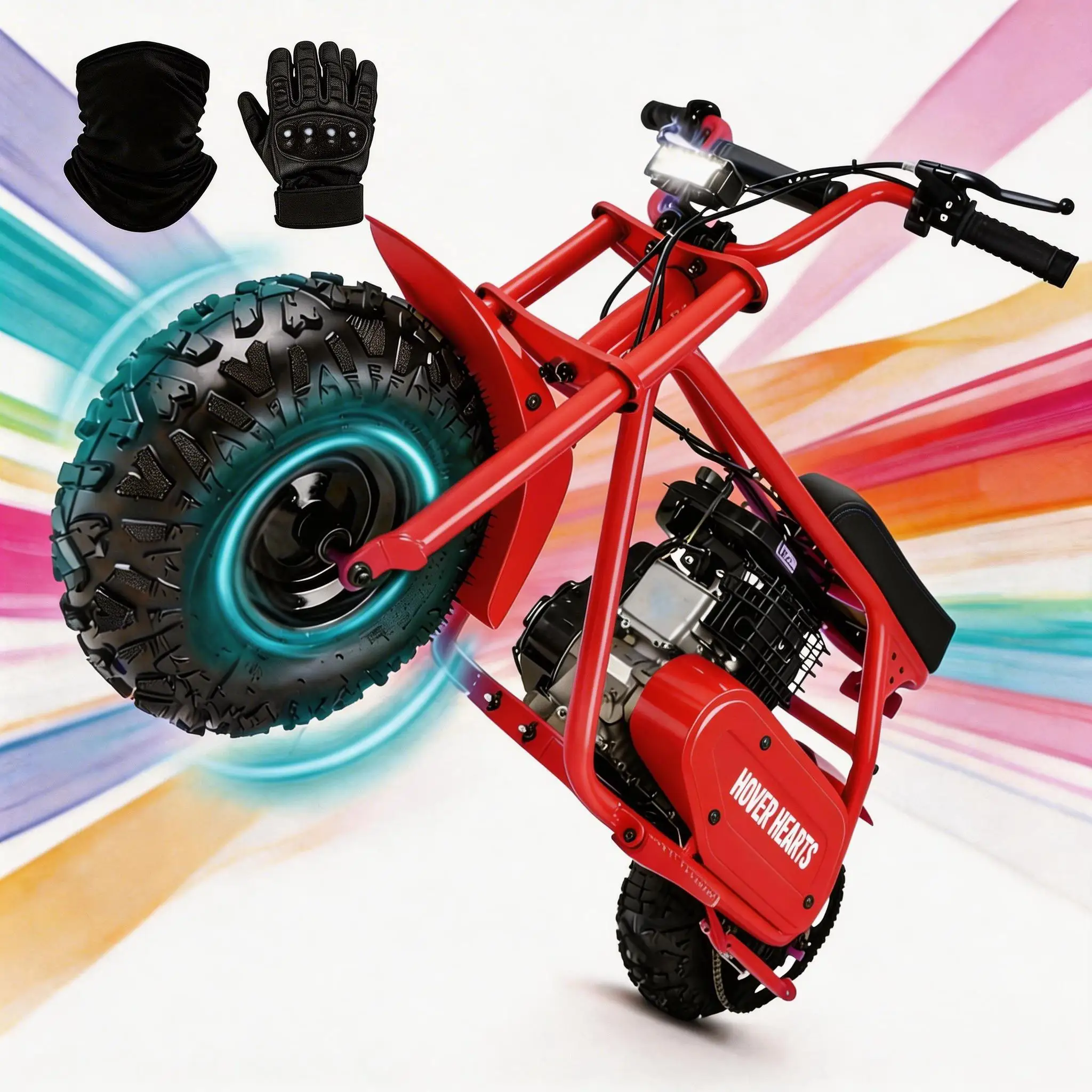 

Adult gas powered 99CC motorcycle, with a top speed of 25 miles per hour and a smooth riding speed of 22 miles per hour, 4-strok