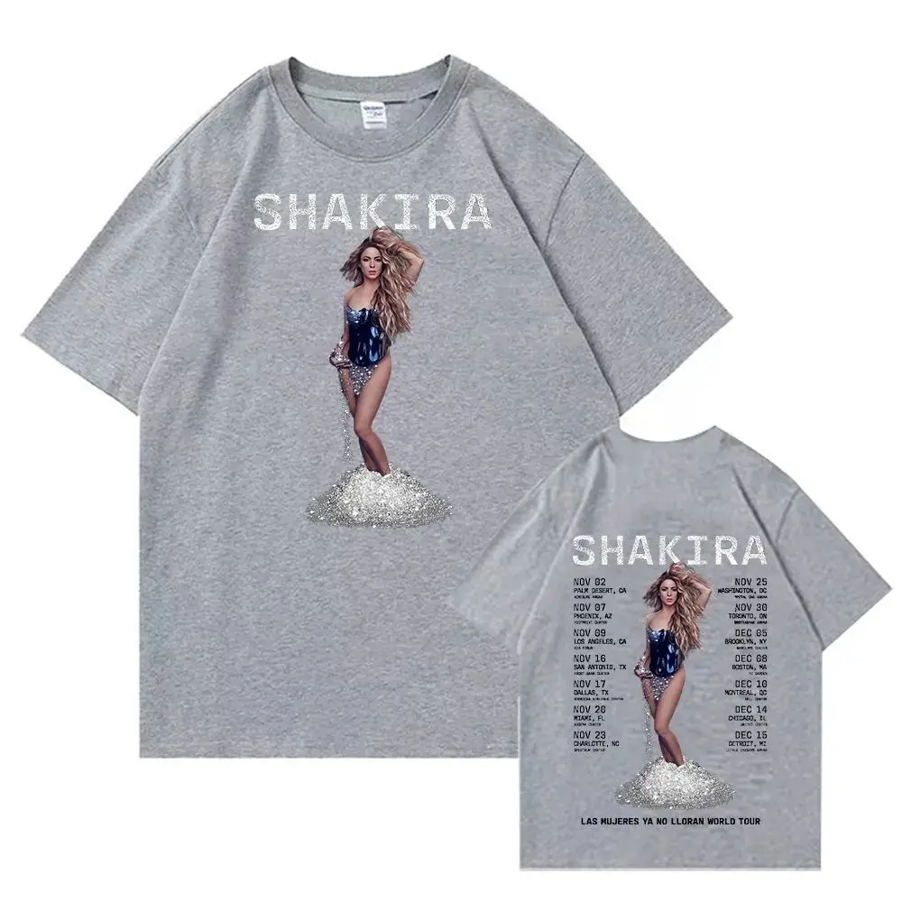 Shakira Las Mujeres Ya No Lloran 2024 World Tour T-Shirt Shakira Fan Women T-Shirt Fashion New Pattern Cotton Unisex T-Shirt