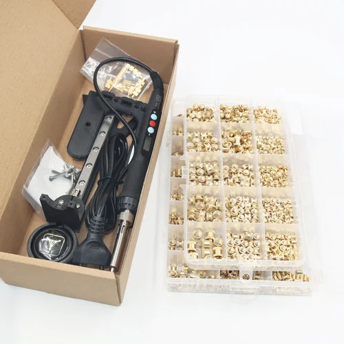 Imagen 2 del producto Juego de calor, herramienta de prensa de inserción, punta de soldador eléctrico M2 M3 M4 M5 M6 M8, tuerca de inserción de latón, Kit integrado para impresión 3d
