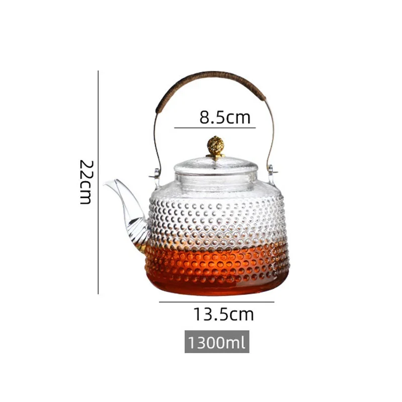 1300ml Japanese Heat-resistant Glass Tea Teapot Boling Puer Oolong Tea Kettle With Filter Water Jug Teaware Tea Set