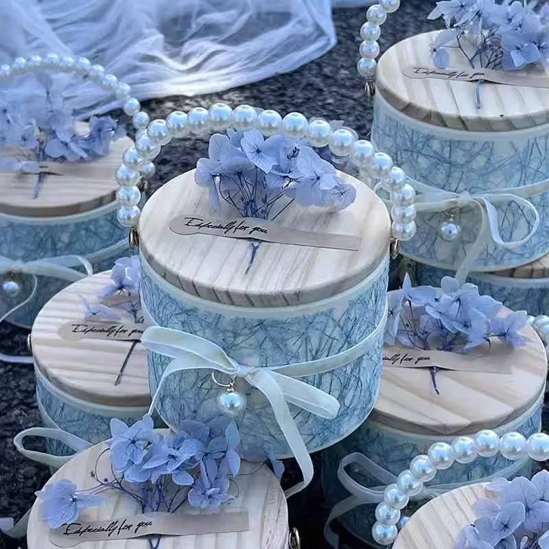 

10Pcs Pearl Handheld Gift Box Wedding Candy Box with Handles Baby Shower Party Supplies Wholesale