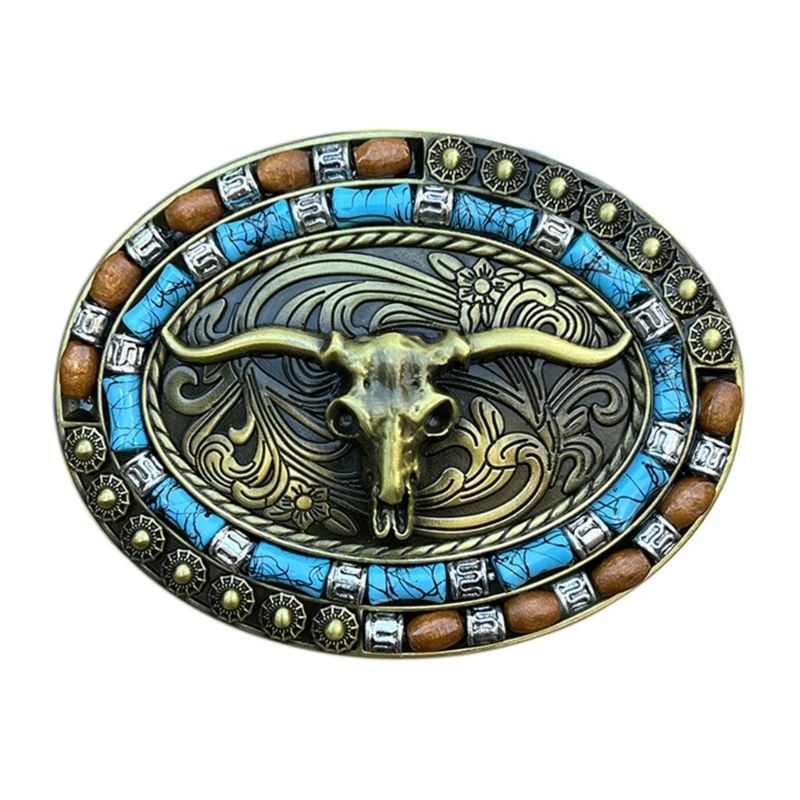 Ox Skull Shape Belt Buckle Adult Unisex Clothing Accessories Buckle for Adult Waist Belt DIY Supplies 066C