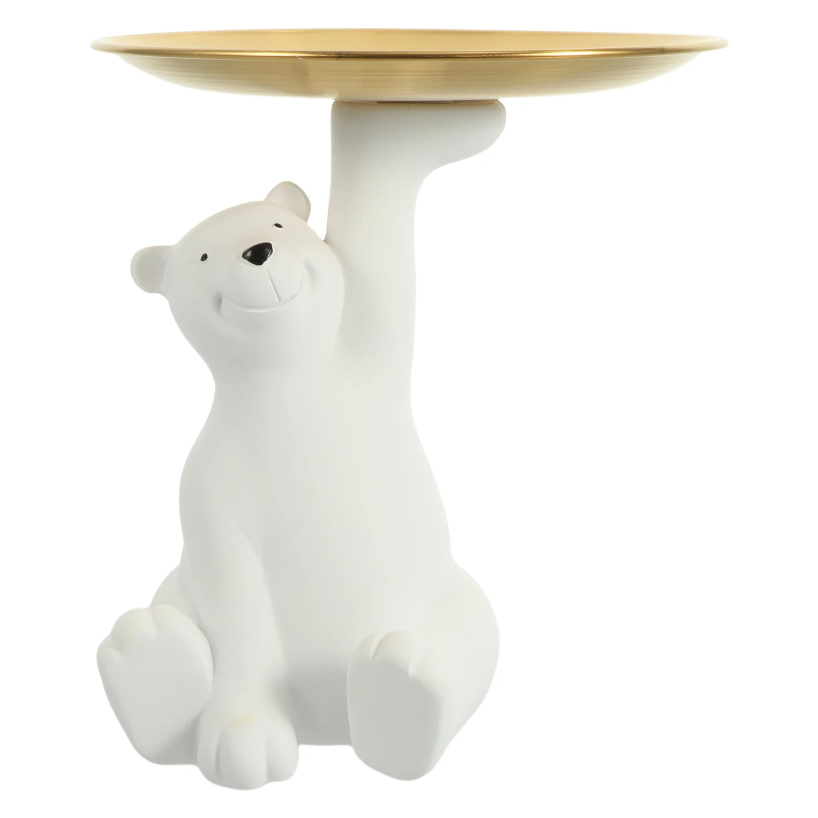 Key Storage Tray Polar Bear Resin Home Office Desk Ornament Bear-shaped Figurine Artistic Decoration
