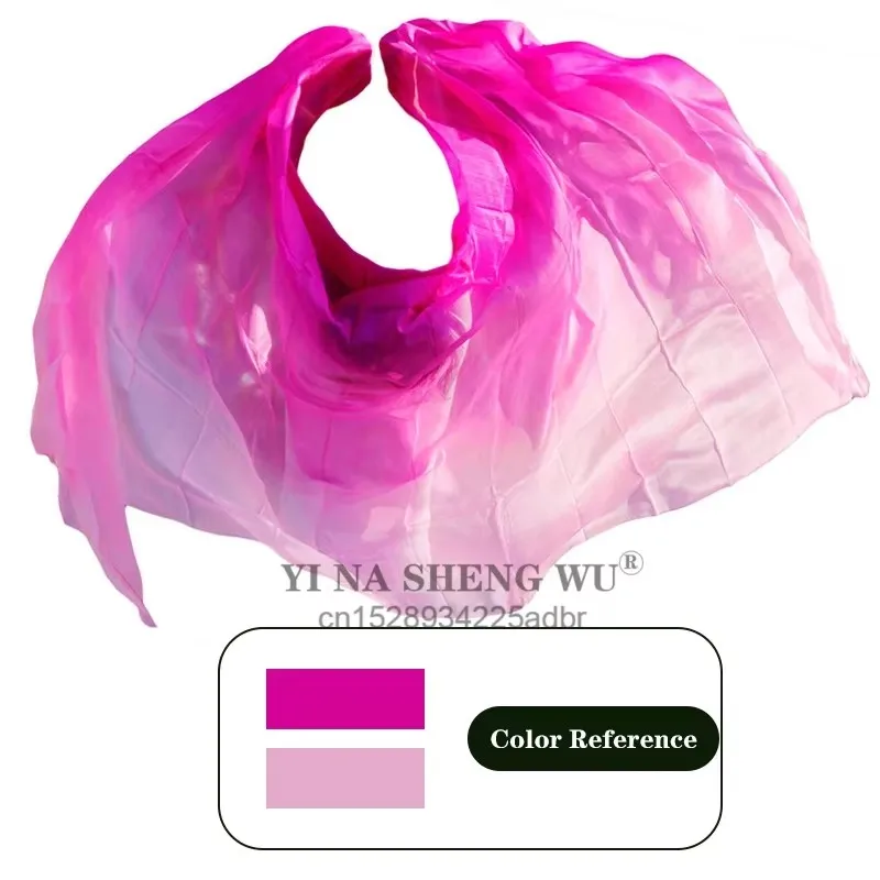 100% xale de seda para dança do ventre xales dança do ventre lenços de véu de seda rosto personalizado lenço lançado cor gradiente branco laranja