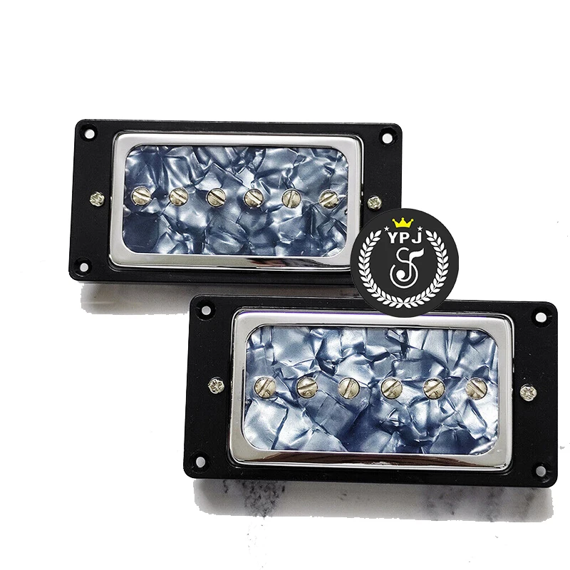 2 PCS Set For P90Electric Guitar Pickups Single Coil Humbucker Size Ceramic w/ Black Frame Neck And Bridge Guitars pickup Parts