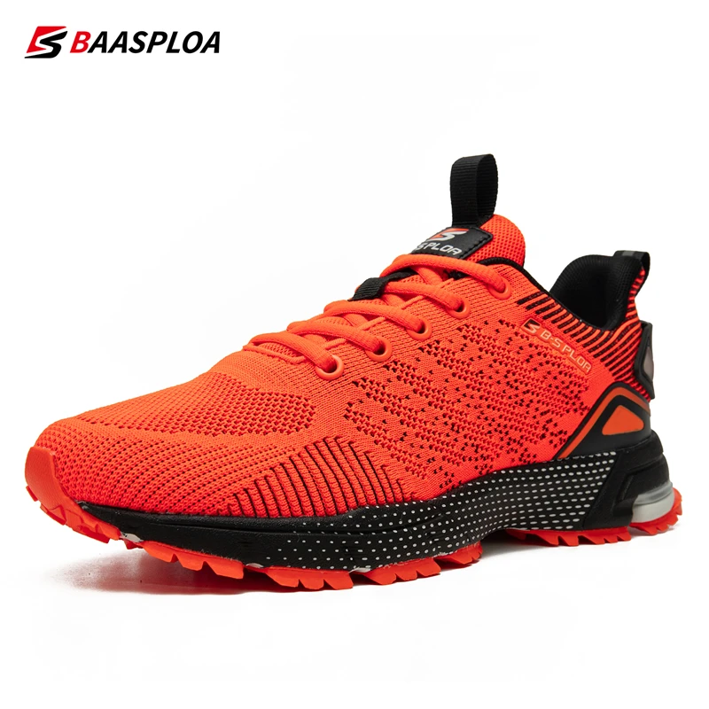 

Baasploa Men Running Shoes Outdoor Lightweight Breathable Lace up Tennis Shoes Male Casual Non-Slip Professional Sports Shoes