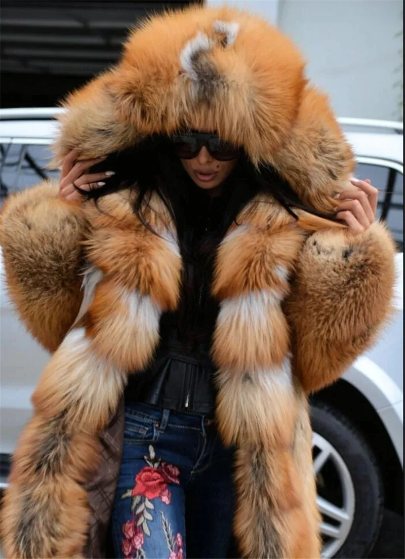 Hot Sell Thick Warm Women\'s Faux Fur Coat Faux Fox Fur Winter Coat