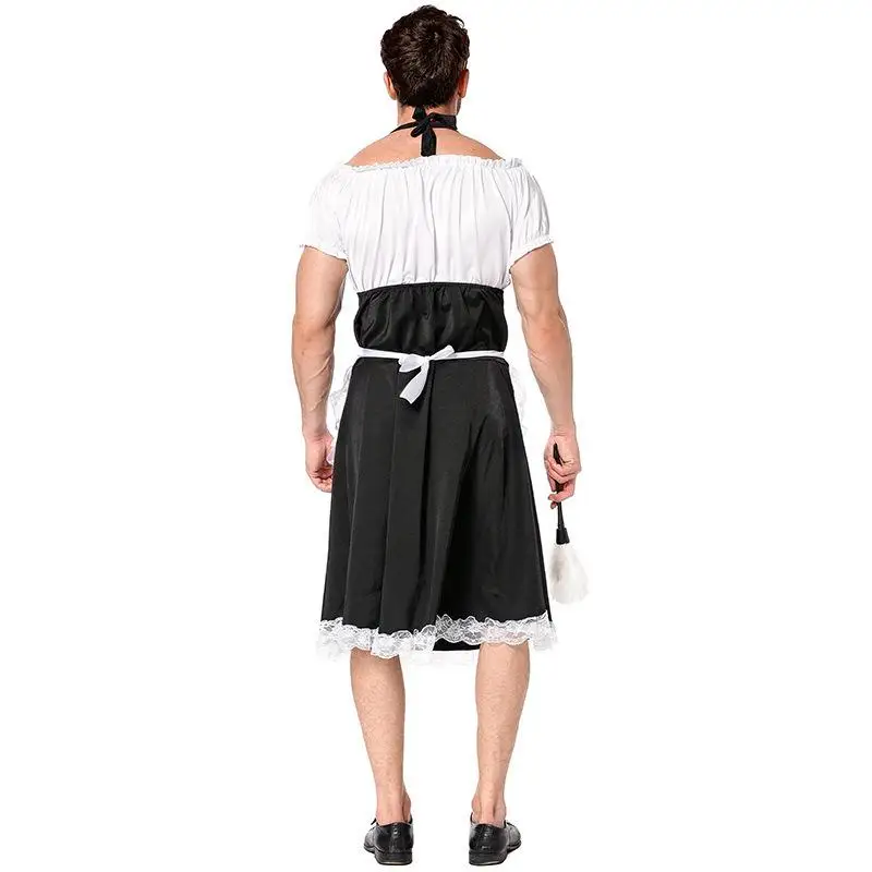 

Новый черный белый костюм слуги M Fem, ролевая одежда Plang, одежда M Butler, этнический сценический костюм, женская мода