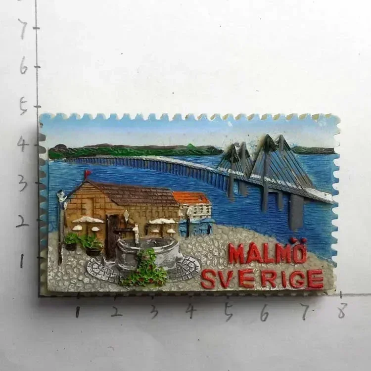 Zweedse koelkastmagneten Toeristische souvenir Zweden Malmö Sverige Stockholm Reiscadeau Magnetische koelkaststicker Woondecoratie