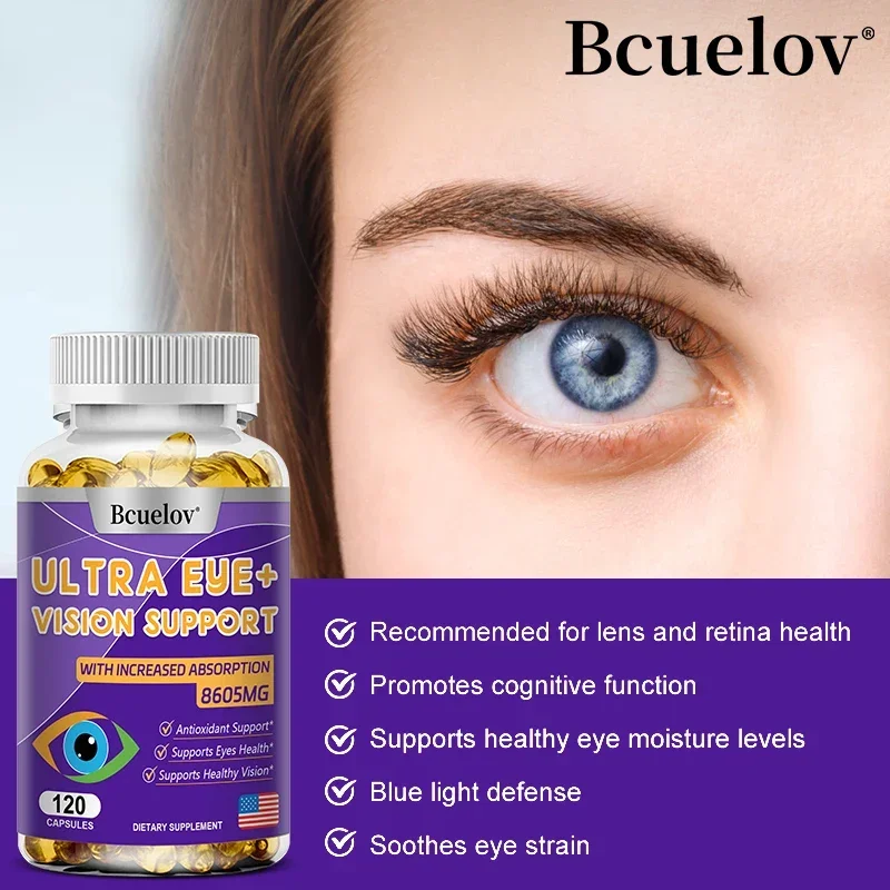 Advanced Eye Vitamin Supplement for Macular Health & Dry Eyes - Improve Eye Fatigue, Stress & Night Vision, Adults Men Women