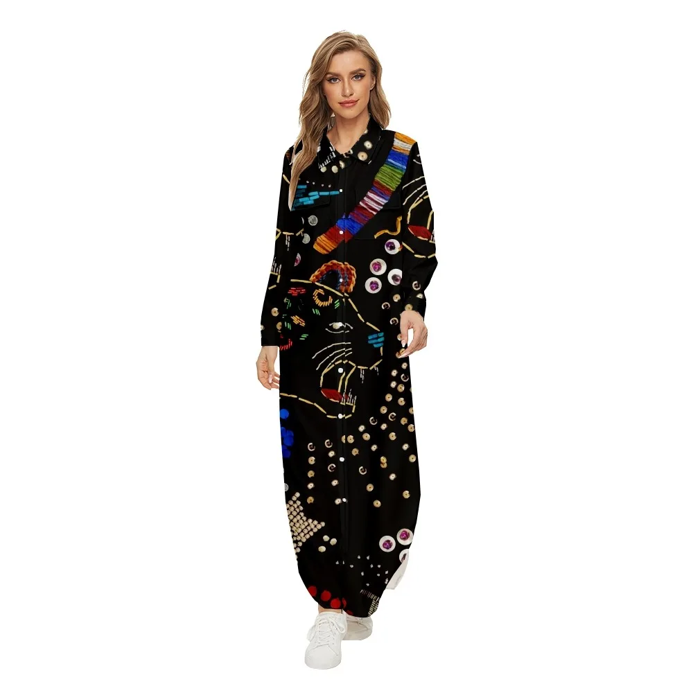 

SOJINM Elegant Dresses Print Long Dress Women Single Button Spring Party Dress Summer Loose Irregular Maxi Beach Dress Ladies