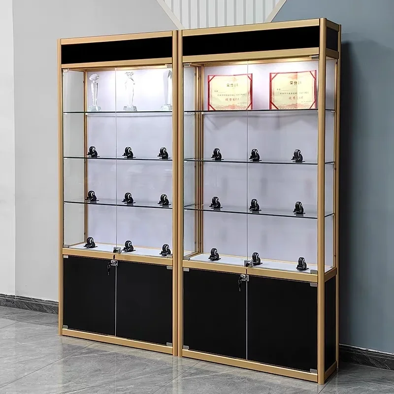 Glass Jewelry Trophy Card Certificate of Showcase Shelf Product Display Rack
