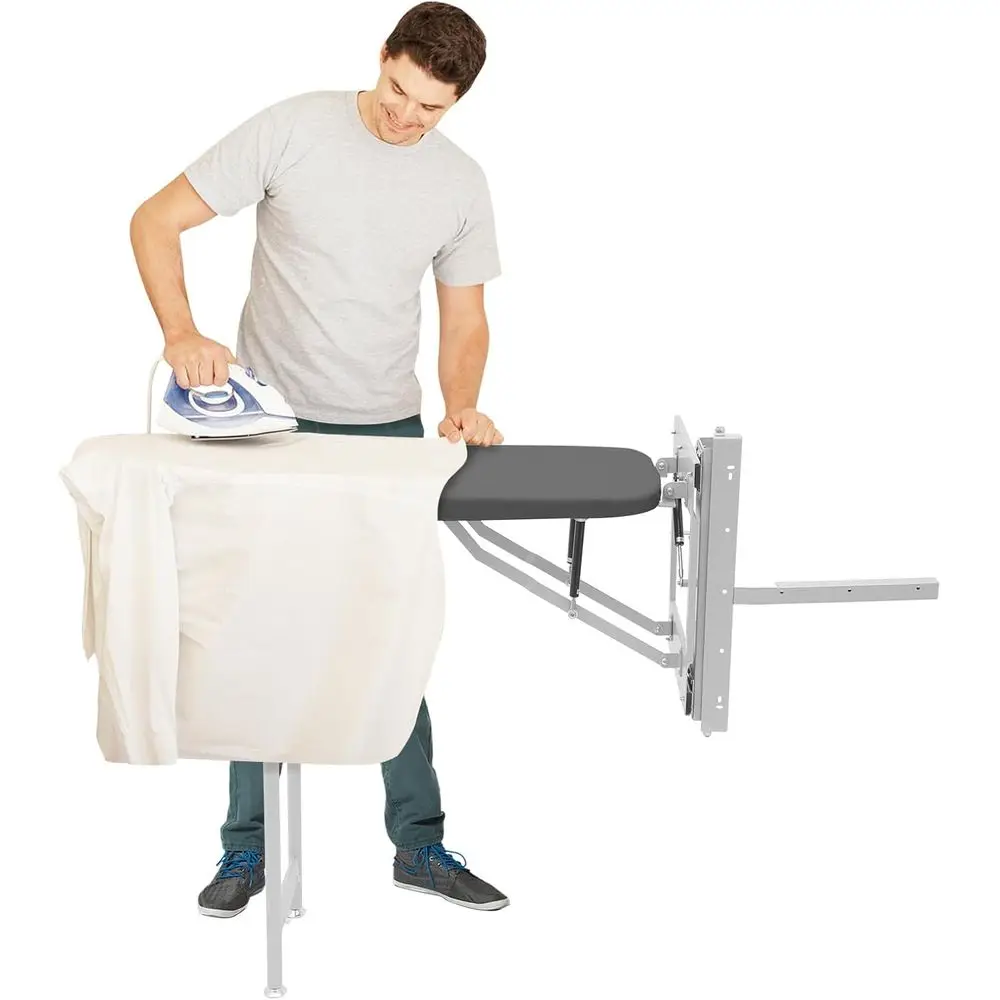 

Pull-Out Ironing Board for Cabinet, Hideaway Foldable Ironing Board with Soft Heat-Resistant Cover, Wall-Mounted Slide-Out Ironi