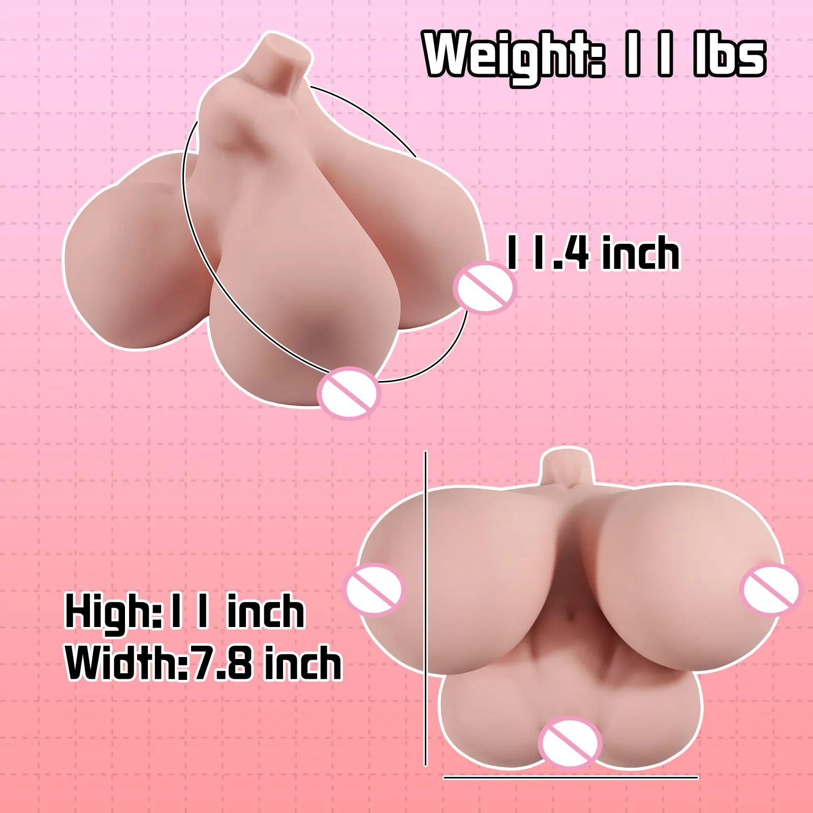 11lb Adult Male Sex Doll for Men Realistic Torso Sex Dolls with Masturbator Vagina Anal can be Inserted with Sex Toys for Men