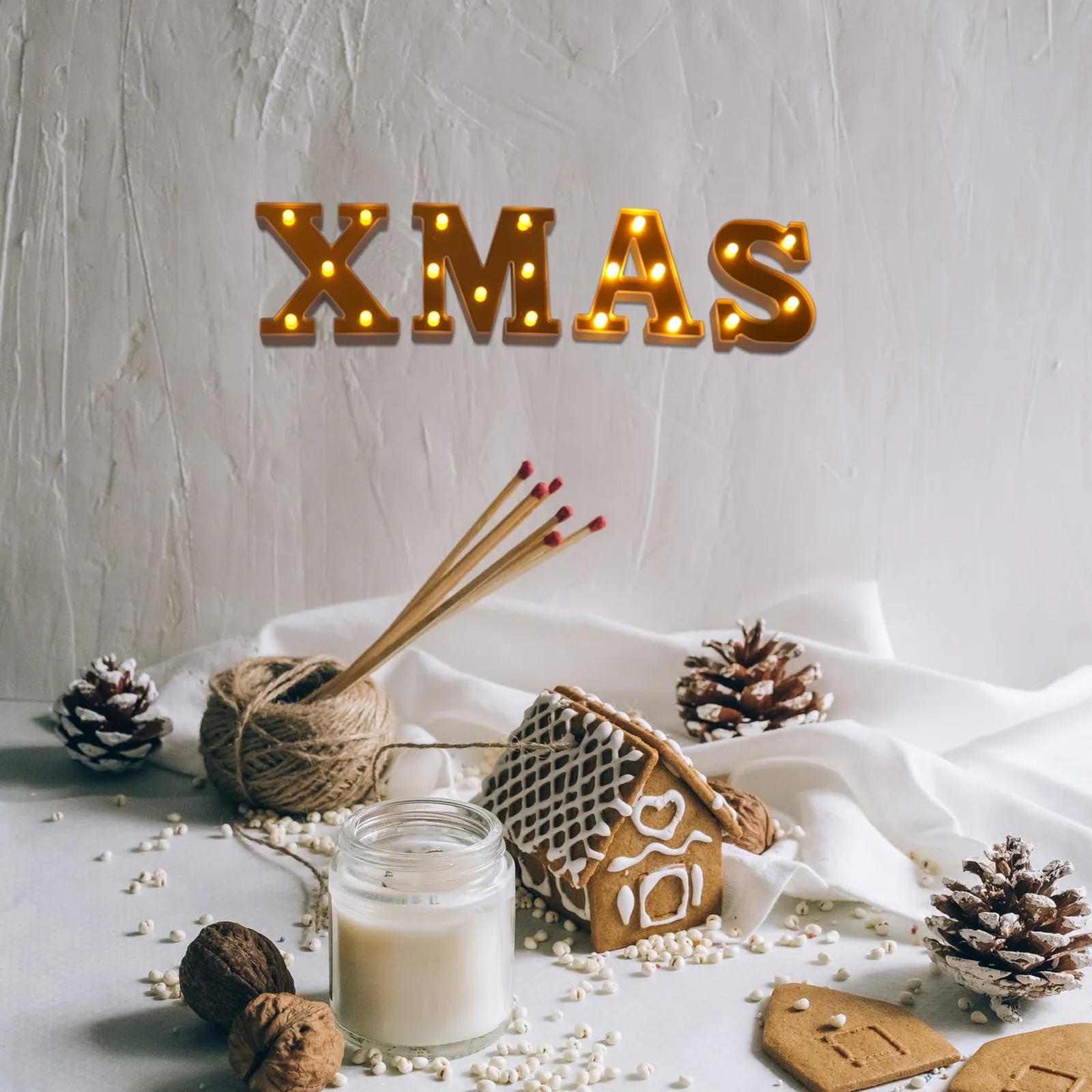 

4Pcs LED Letter Light Night Lamp LED Light Decorative Accent for Celebration Party Xmas Holiday Gift Night Lamp