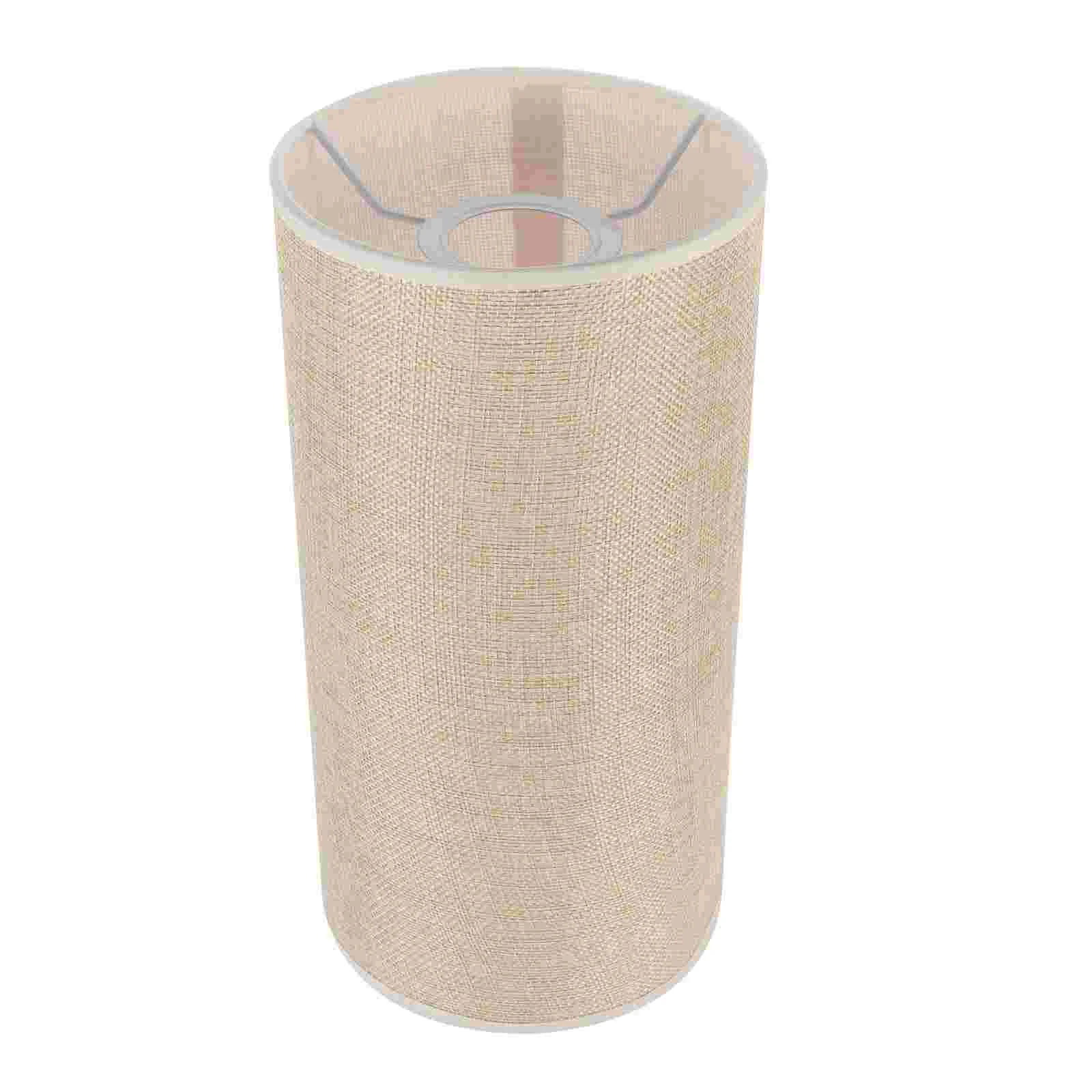 

Night Light Cylindrical Linen Lampshade Desk Indoor Cover Work Trendy Rechargeable Bulb