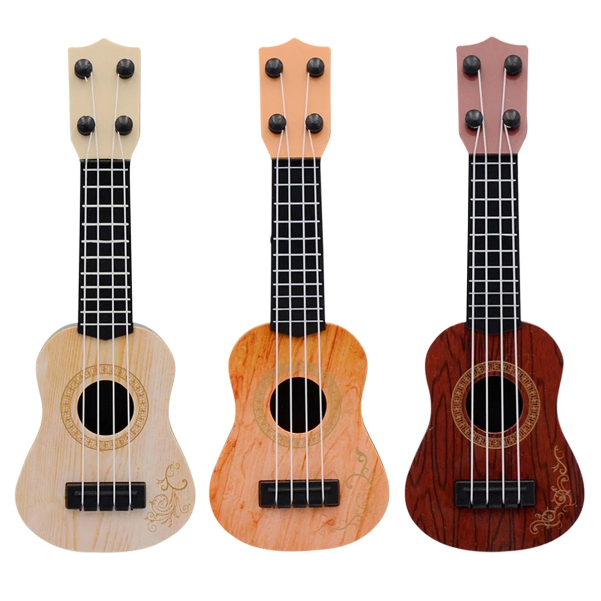 Guitarra de ukelele clásica para niños, juguete de Educación Temprana, suministros para fiestas, ajustable, café