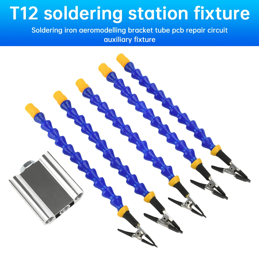 

Soldering Helping Hands Bench Vise Table Clamp PCB Repair Circuit Auxiliary Fixture with Flexible Arms Solder Iron Holder T12