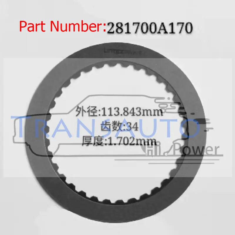 

50 pcs 50-40LN 50-40LE 55-50SN Transmission Friction Plate 281700A170 281700-A170 Car Accessories Gearbox Discs Kit