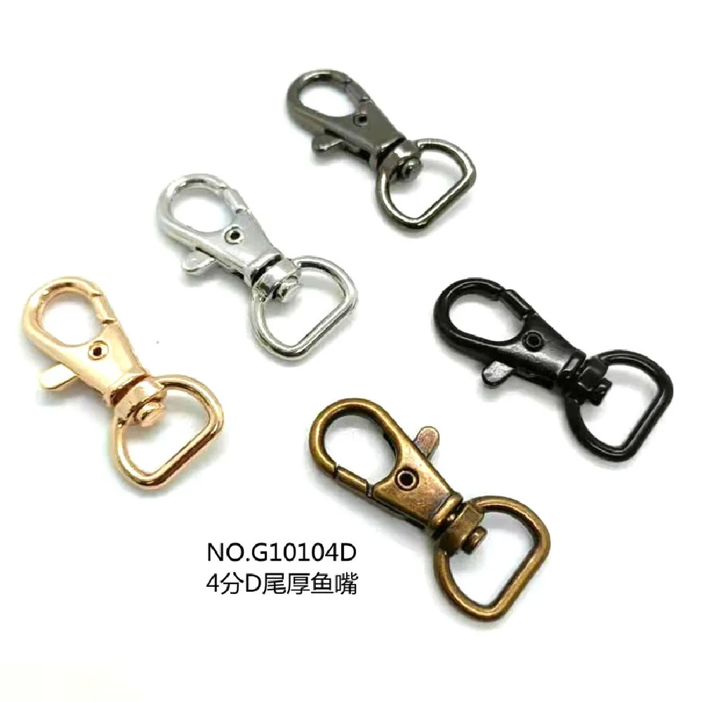 

Metal D Ring Swivel Lobster Clasps Bag Strap Swivel Trigger Buckles DIY Clip Snap Hook Webbing Hanger Keychain Hooks