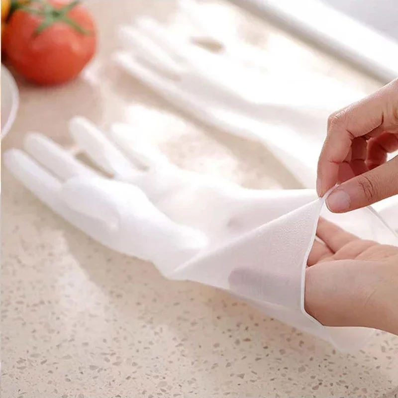 1pair Cleaning Gloves, Dishwashing Gloves, Durable Nitrile Waterproof Kitchen Cleaning Gloves