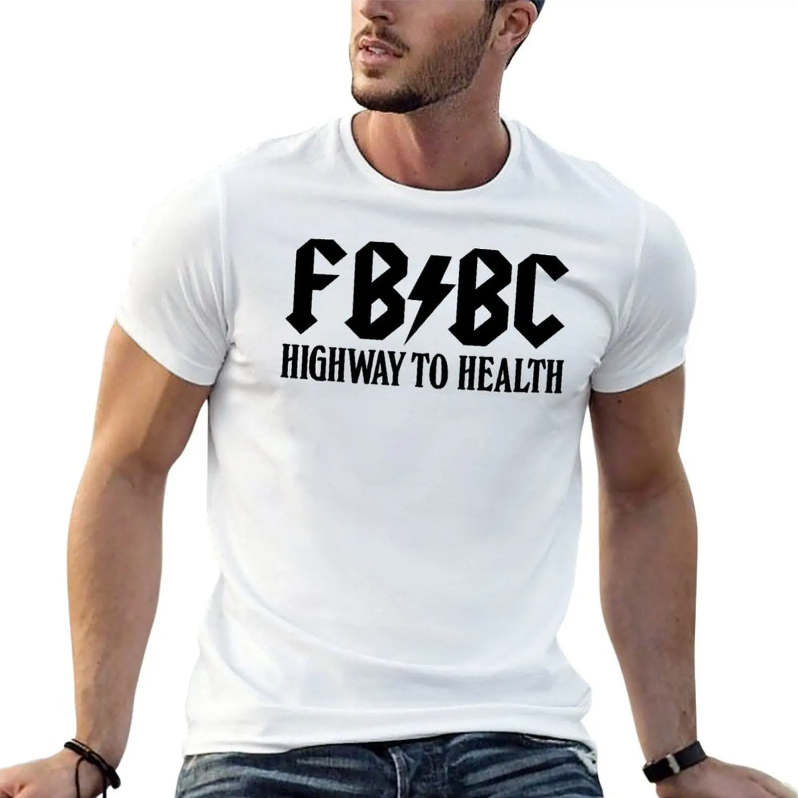 Fb/Bc Highway To Health (Black Text) T-Shirt T Shirt Custom Print Cotton T Shir…