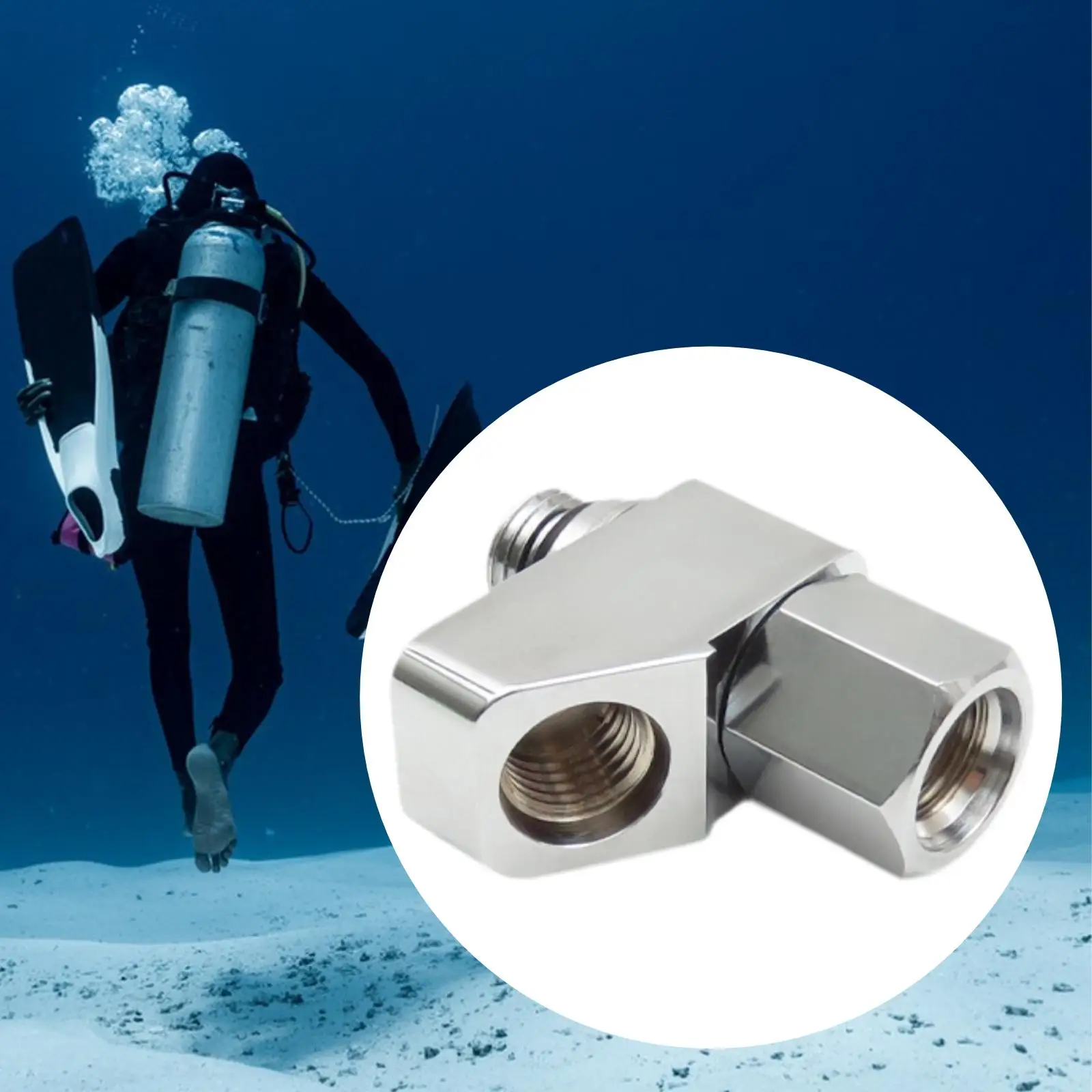 360 Degree Swivel Diving Splitter Lightweight Regulator Accessories Durable Copper Gear for Scuba Diving and Water Sports view 4