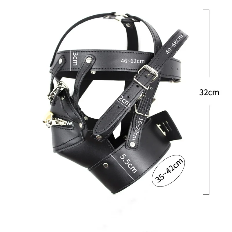 Fashion Punk Sexy Men Masks Cosplay Party Hollow Out PU Face Head Cover Adult Bar Games Gay Roleplay Boy Hood Mask With Lock