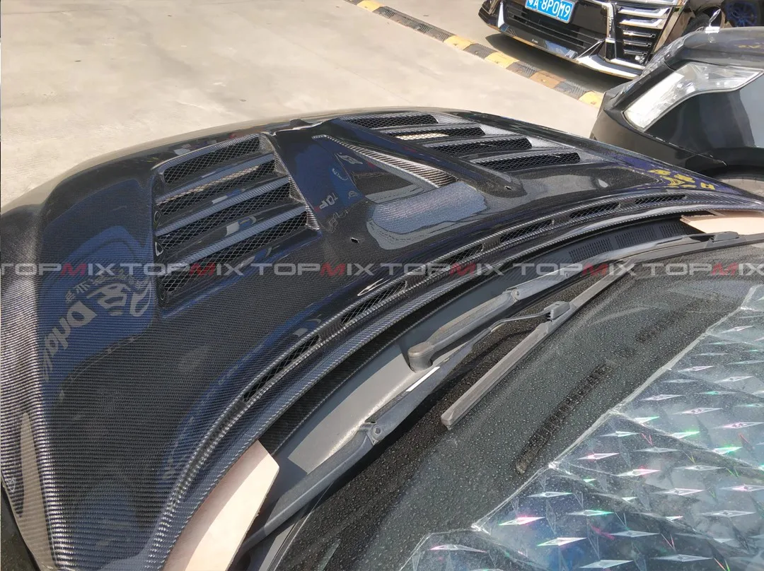 Real Carbon Fiber Varis Style hood bonnet fit for Mitsubishi Lancer Evolution 10