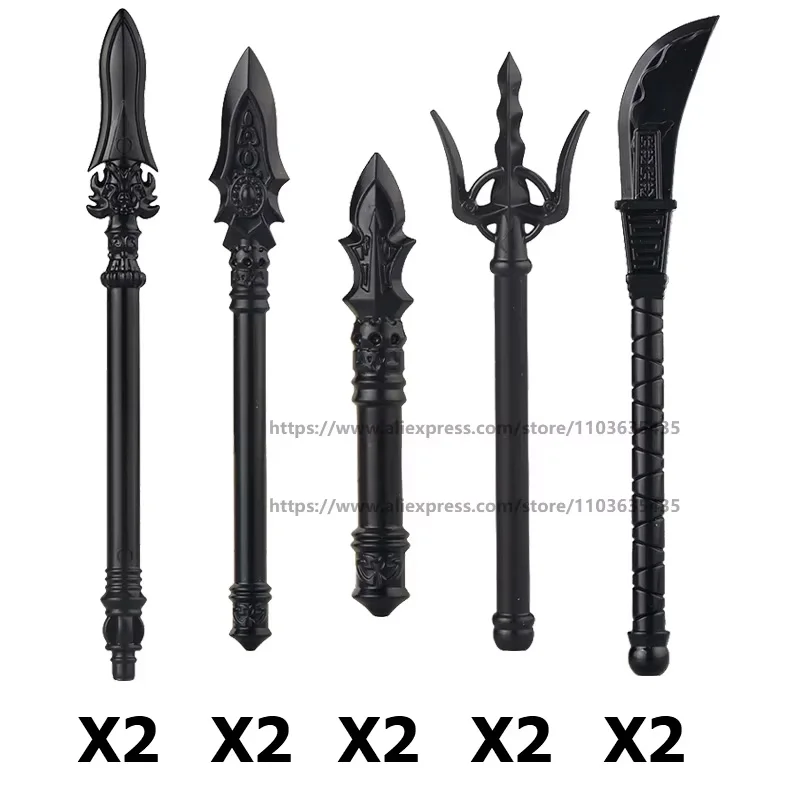 MOC Medieval Figures Accessories Building Blocks King Soldier Bicolour Shield Trident Axe Spear Bow Arrow Anime Series Brick Toy