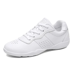 BAXINIER Girls White Cheer Sneakers Lightweight Breathable Training Dance Tennis Cheerleading Adults Comfort Performance