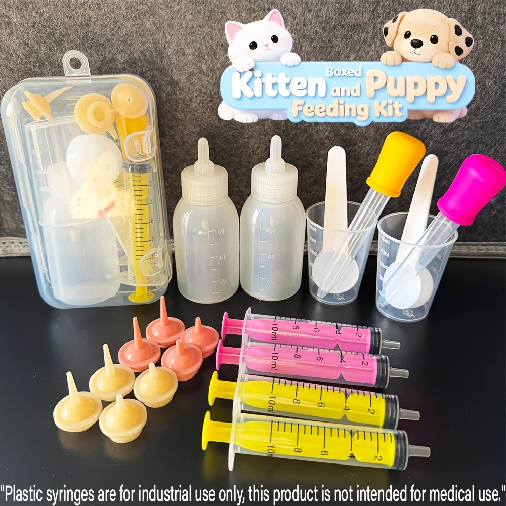Petit kit de soins pour animaux de compagnie, avec une variété d'outils et des balances claires ; Plusieurs têtes de rechange en silicone résistantes aux morsures et durables.