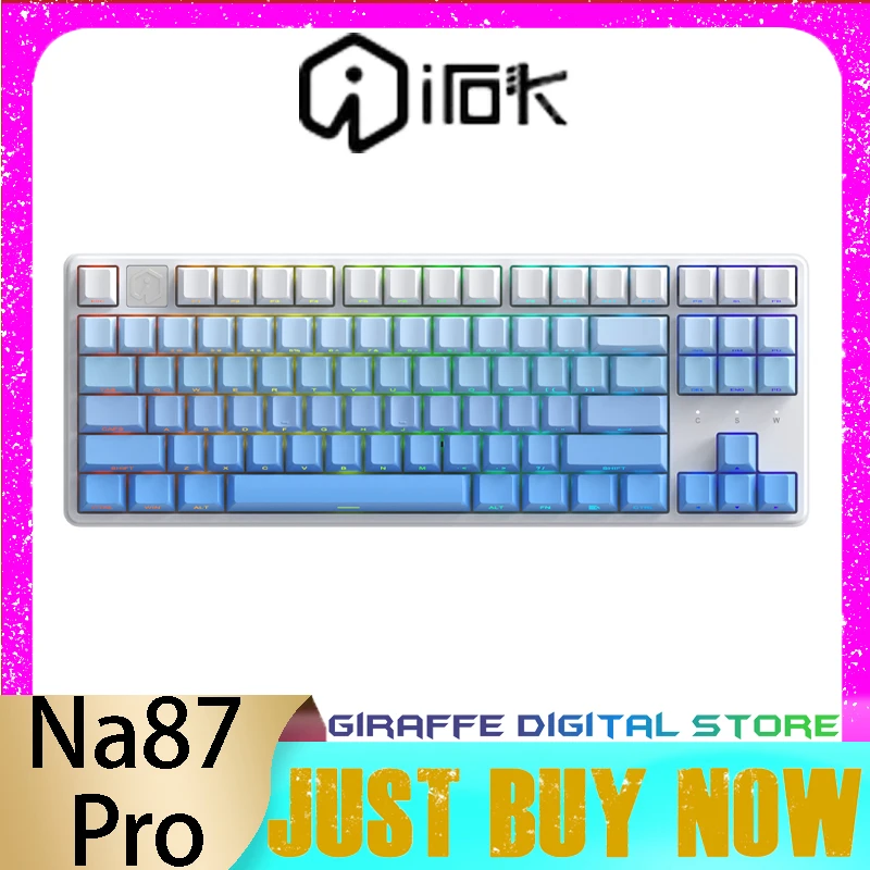 

Irok Na87 Pro Magnetic Switch Mechanical Keyboard 8K Quick Trigger Low Delay Wired Gaming Keyboard RGB PC Gamer Accessories