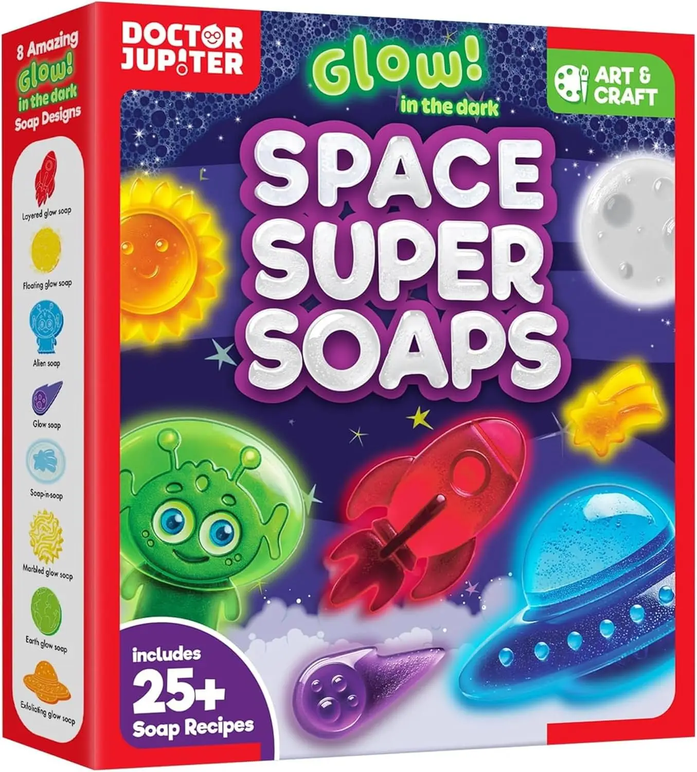 

Glow in The Dark Space Soap Making Kit for Kids Ages 4+ | DIY Craft Toy Gift for Boys & Girls 4-12 Year Old