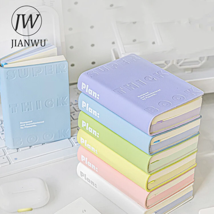 JIANWU 80 Sheets/book Thick Series Mini Dopamine Color PU Notebook Creative DIY Journal Student Supplies Stationery