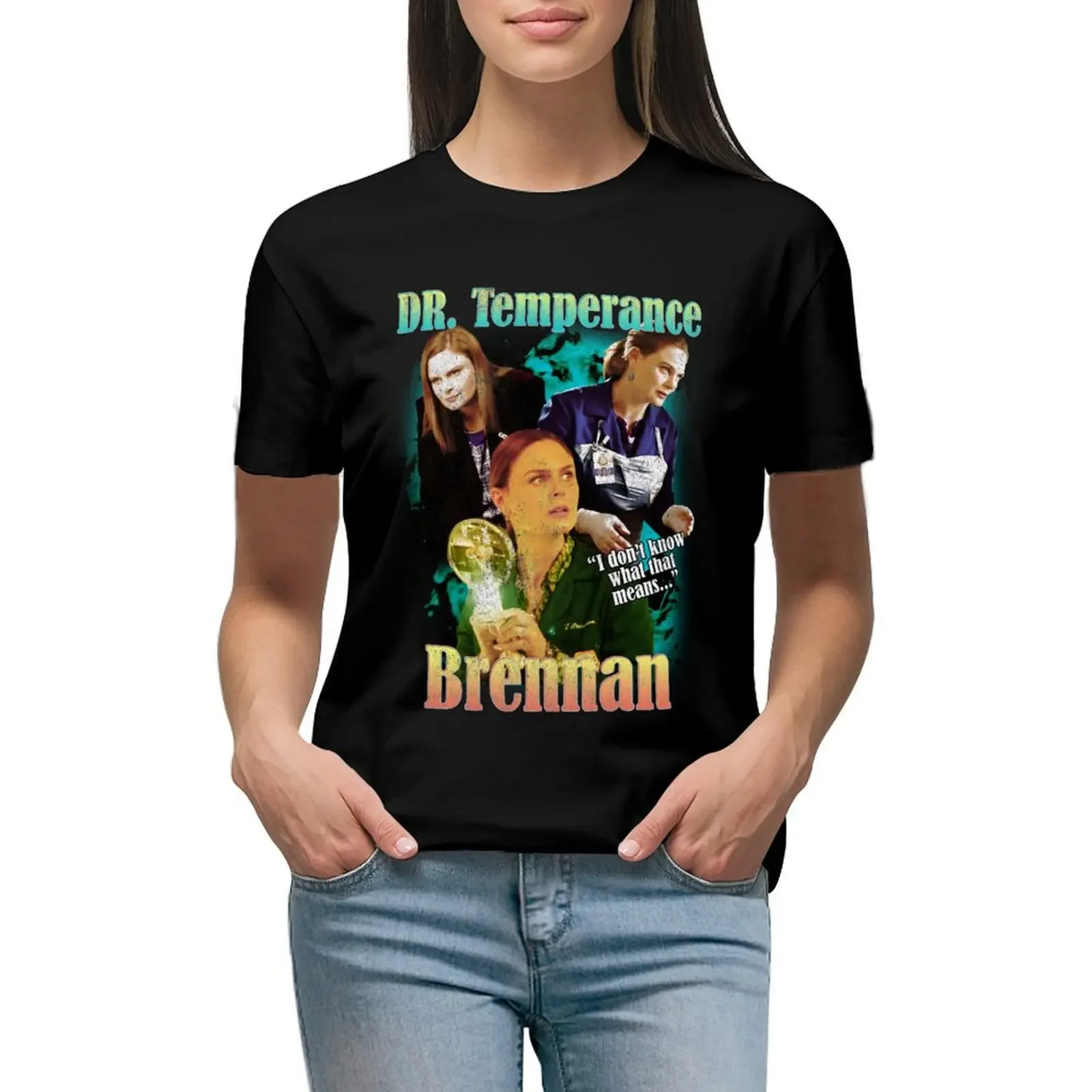 VINTAGE - Bones, Dr. Temperance Brennan T-Shirt anime clothes anime plus size tops t-shirts for Women loose fit