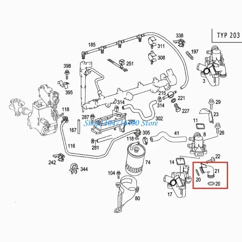 

y1gd Auto Accessory for W203 C203 S203 CL203 W209 Water Pipe Piece Connector 6112030308 A6112030308 Pipe Piece EGR Connector
