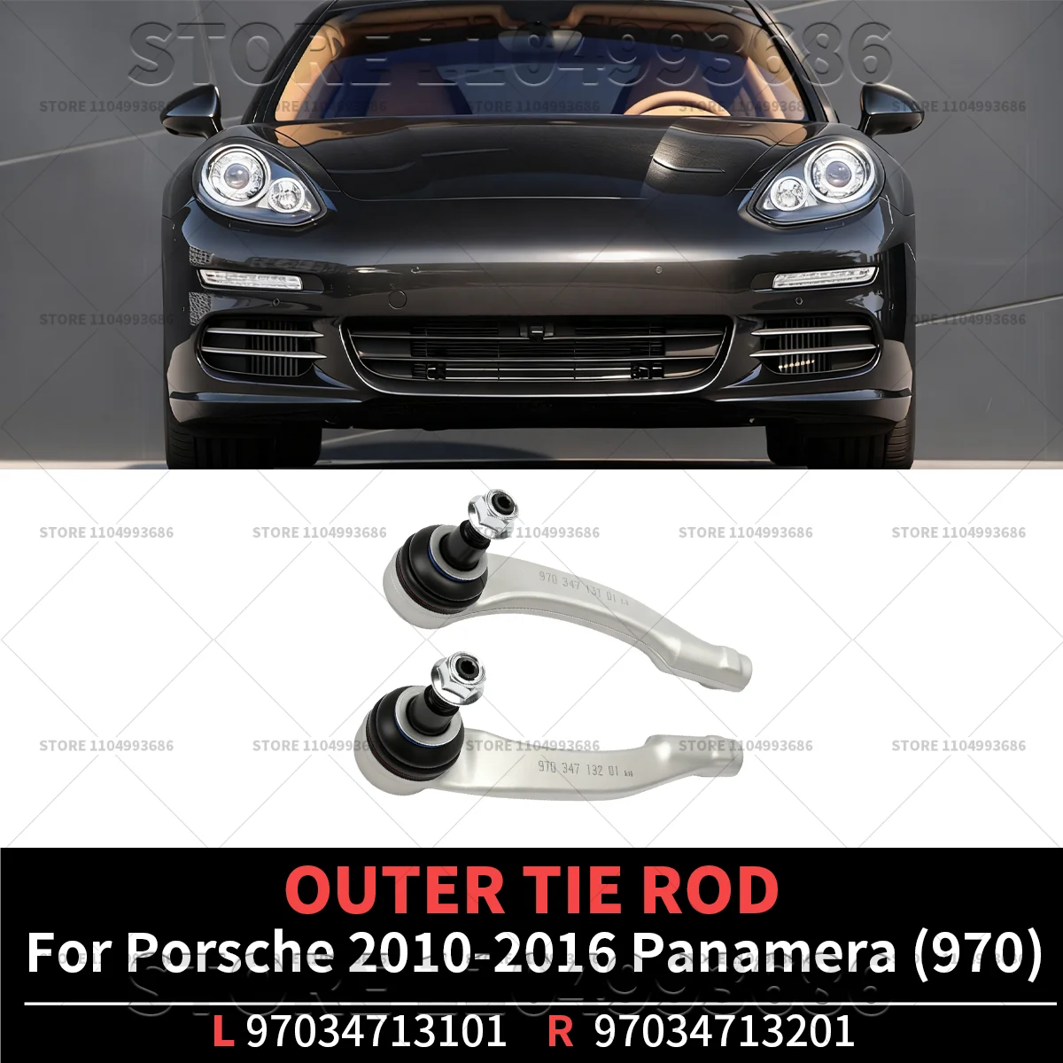 

For 2010 2011 2012 2013 2014 2015 2016 Porsche Panamera (970) Outer Tie Rod OEM 97034713101 97034713201 97034713100 97034713200