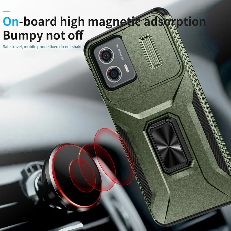 Military Grade Ring Holder Case For Motorola Moto G 5G 2024 MotoG 4G 2023 Heavy Duty Camera Lens Slide Cover Moto G 5G 2023 Case