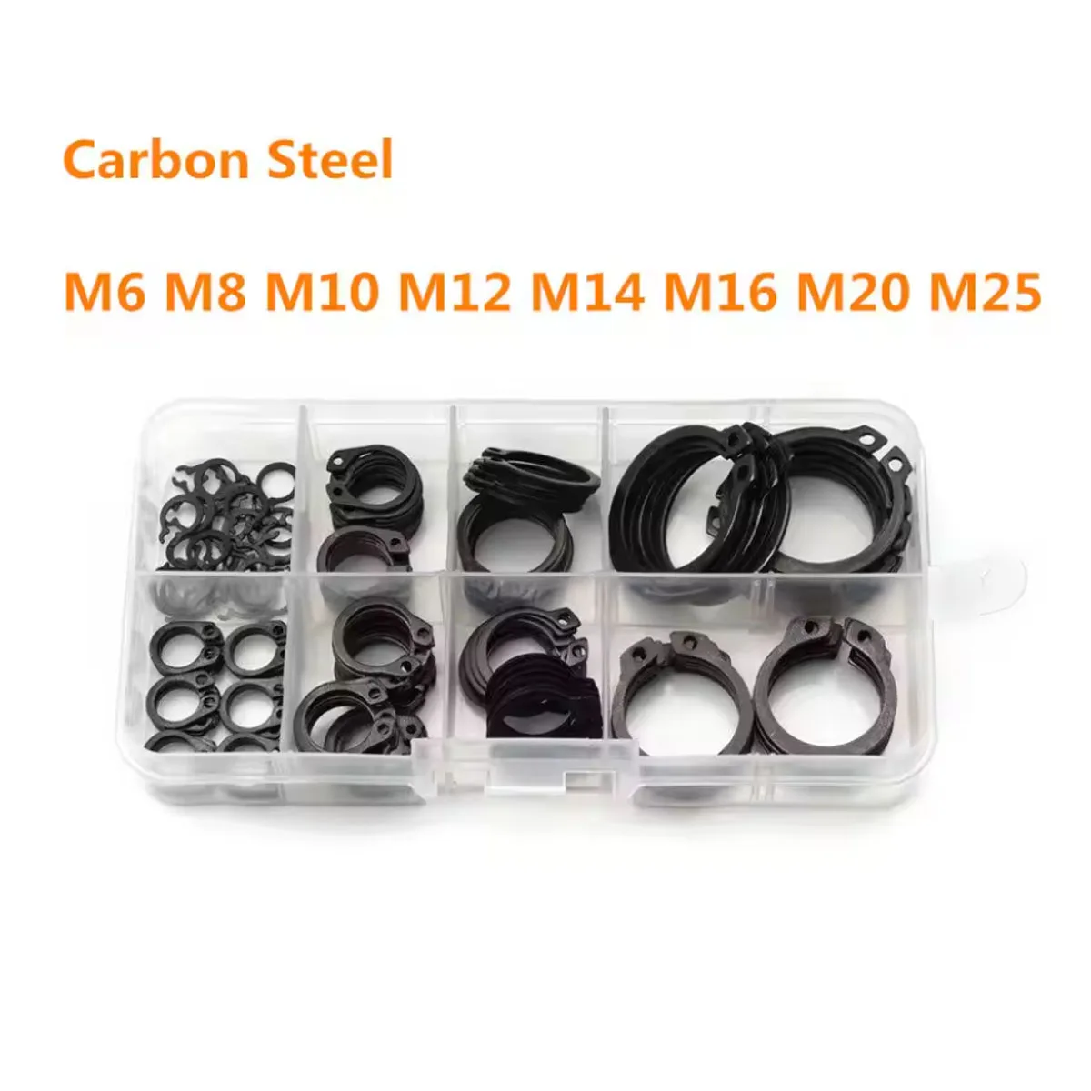 160 قطعة M2-M 25 C-مشبك المفاجئة بحلقة إحكام عدة الخارجية الاحتفاظ حلقة تشكيلة مجموعة الأسود الكربون الصلب مجموعة متنوعة غسالات المفاجئة DIY بها بنفسك #4