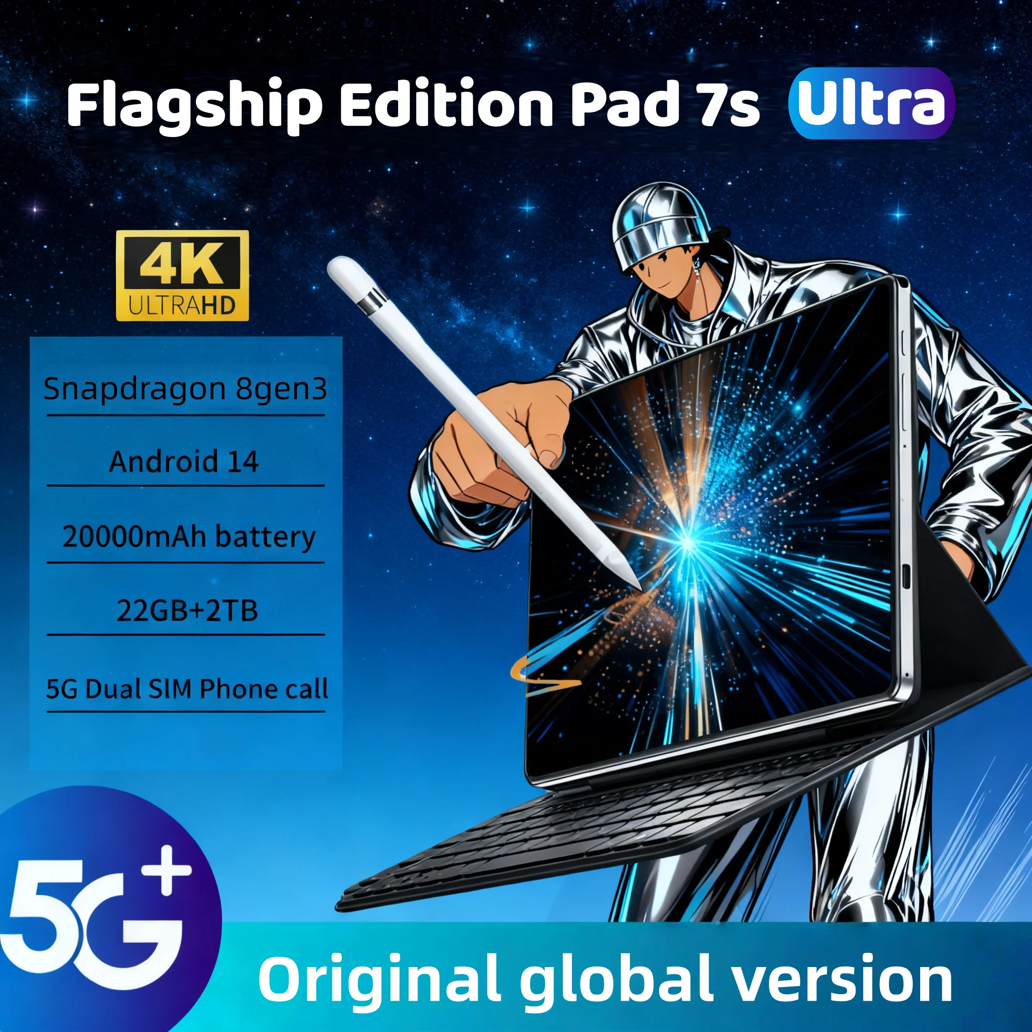 yZ[z2025NŐV O[oڃ^ubg mi Pad Android 14 Snapdragon 8Gen3 11C` \tgCgXN[ Pad 7 Pro Ultra WiFi GPS WPS 5G PC