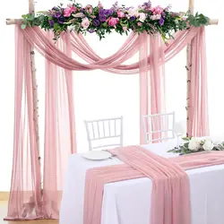 Chiffon Wedding Arch Draping Fabric 300*75CM Wedding Arch Drapes Sheer Backdrop Curtain for Wedding Ceremony Party Ceiling Decor