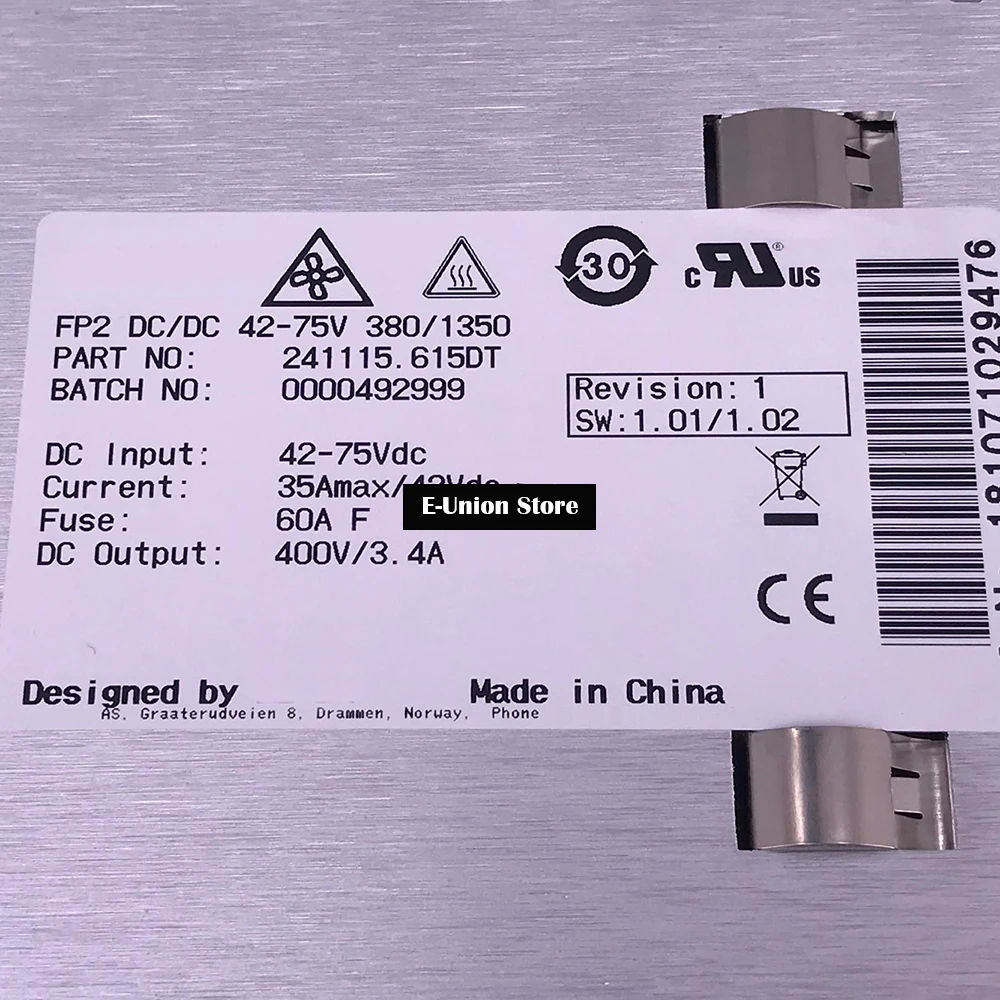 241115.615DT FP2 DC/DC 42-75V 380/1350 DC Output 400V/3.4A For Eltek Power Supply Module Fast Ship Works Perfectly High Quality