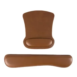 Alfombrilla de ratón de cuero para teclado, alfombrilla ergonómica de espuma viscoelástica con soporte para la muñeca, superficie impermeable adecuada para oficina y hogar