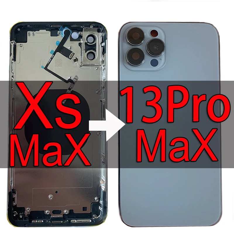 

Корпус из нержавеющей стали для iPhone XsMax like 13Promax, Xs max to 13pro max, задняя крышка для моделей A1921, A2101, A2102, все переносчики