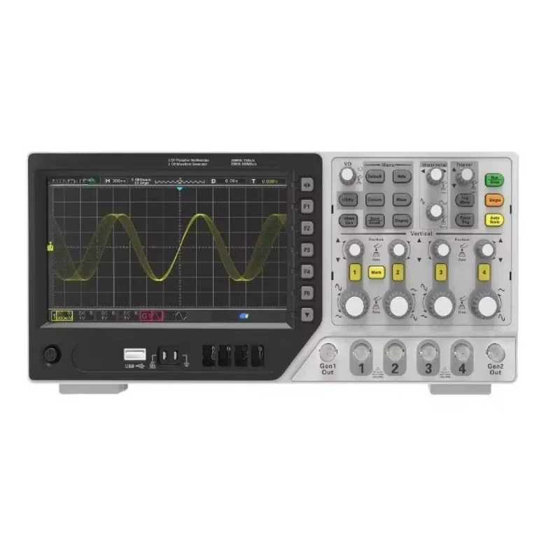 

DPO6204C Digital Storage Oscilloscope 4 channels 200MHz 1 GSa/s Sample Rate Waveform Generator Spectrum Analyzer