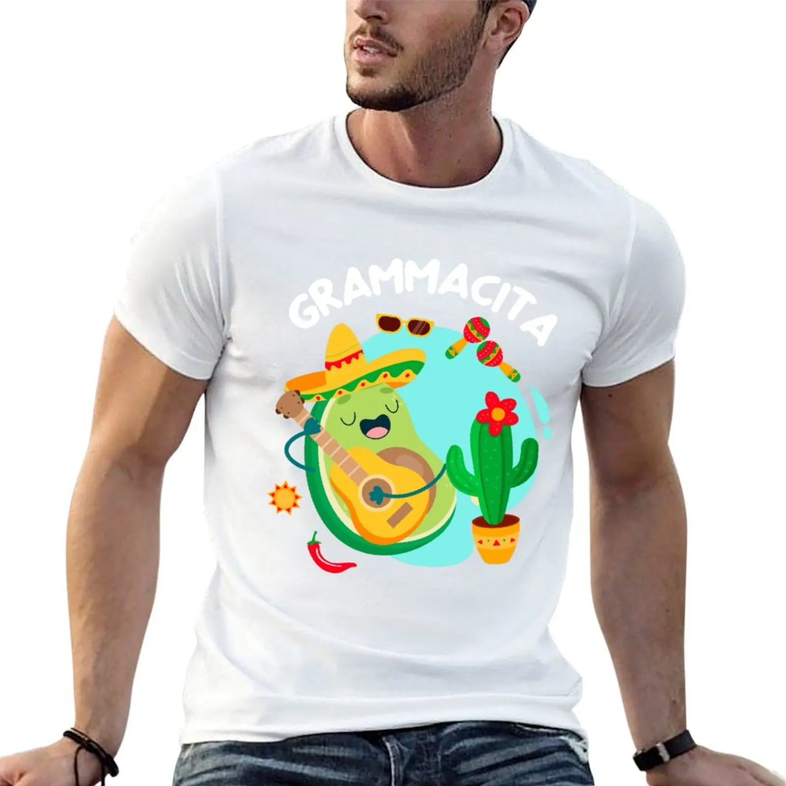 Cinco De Mayo Grammacita Guacamole aguacate abuela camiseta mexicana camiseta de algodón con estampado personalizado camisetas de alta calidad