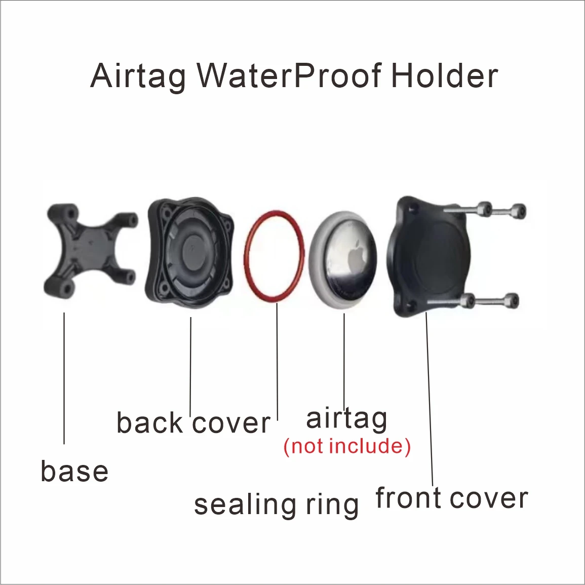 Tactical AirTag Dog Collar Waterproof Airtag Dog Collar Holder -, Adjustable Military Collar with Handle Integrated Apple Air Ta