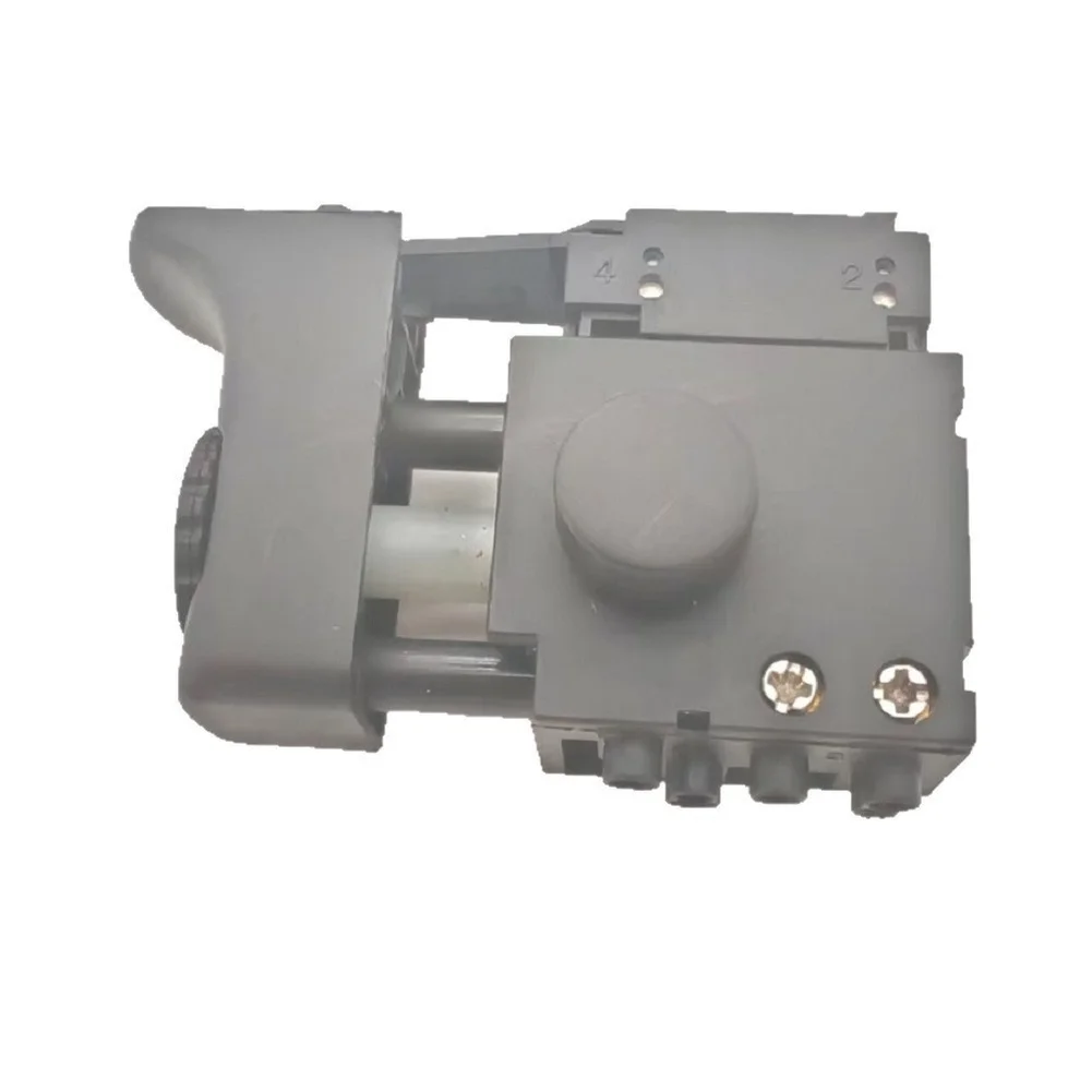 Electric Hand Drill Control Switch Rated for 220V Operation with Integrated Push-Button and Four-Hole Wiring Compatibility